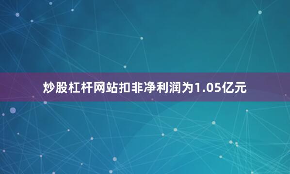 炒股杠杆网站扣非净利润为1.05亿元