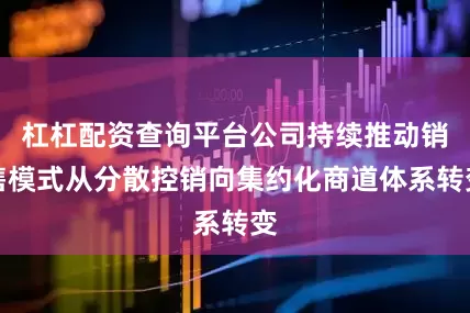 杠杠配资查询平台公司持续推动销售模式从分散控销向集约化商道体系转变